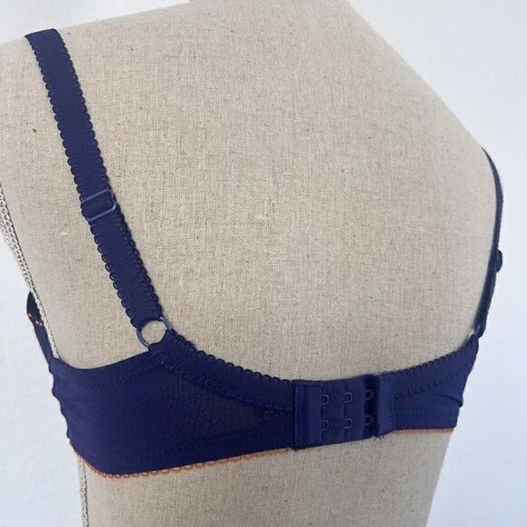 Cleo by Panache Christina Blue/Purple Orange Underwire Molded Cups Size 34D NWT - Picture 8 of 10